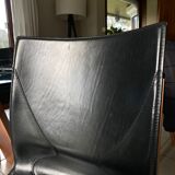Lot de 6 chaises Matteo Grassi en cuir noir