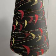Danish Teak floor lamp with Black and Red , Yellow shade 1960s