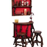 Dry Bar French Vinery Bar and Stool Set, 1960s, Set of 4