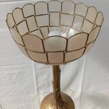 Gold metal and mother-of-pearl lamp from the 70s