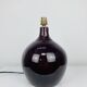 Purple ceramic ball lamp 55 cm from the 60s, silk lampshade