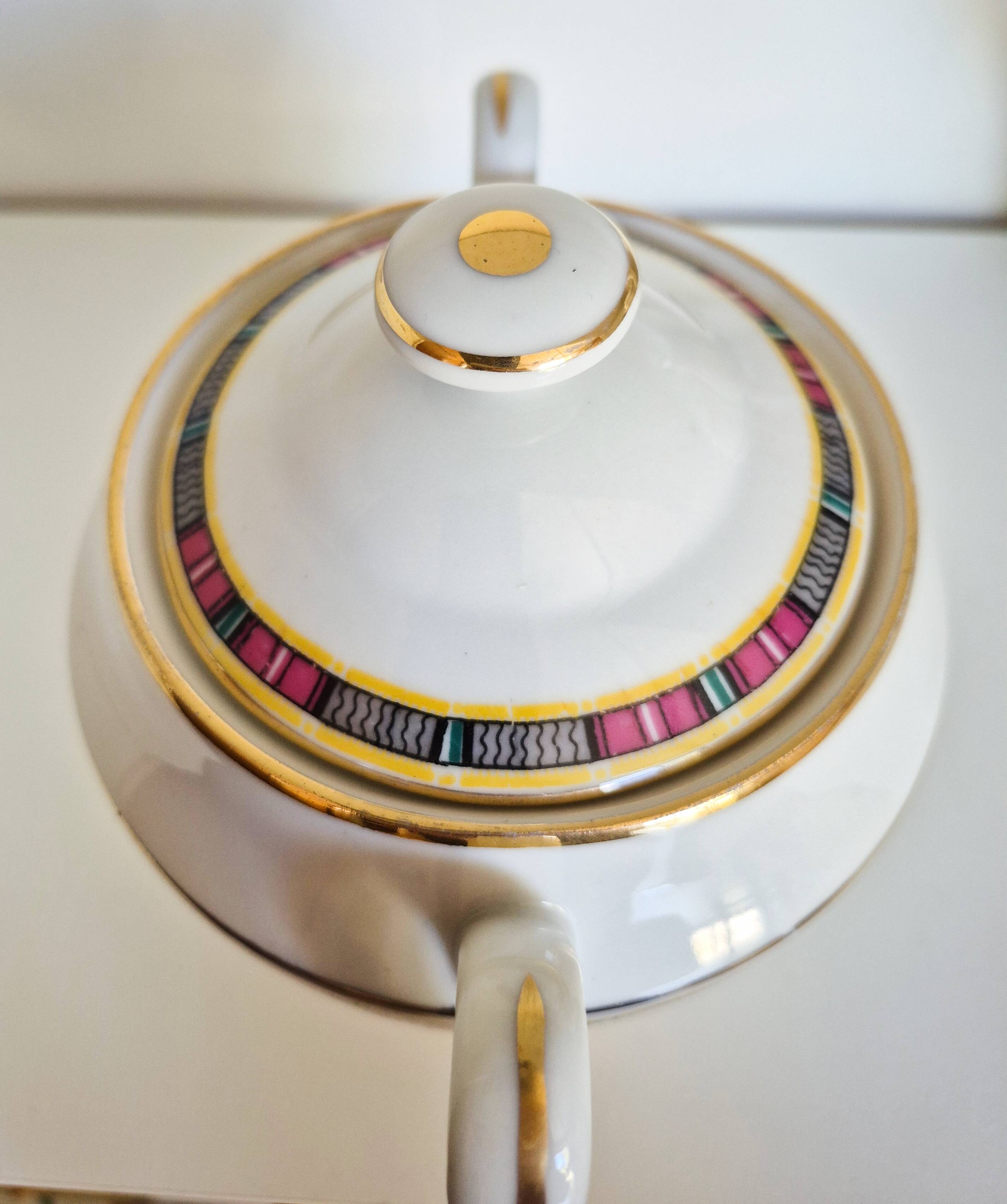 Limoges porcelain coffee service, vintage French.