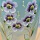 Vase verre et émail fleurs vers 1900