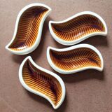 4 dishes Verceram vintage leaves