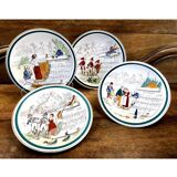 7 anciennes assiettes à dessert Creil et Montereau Terre de fer