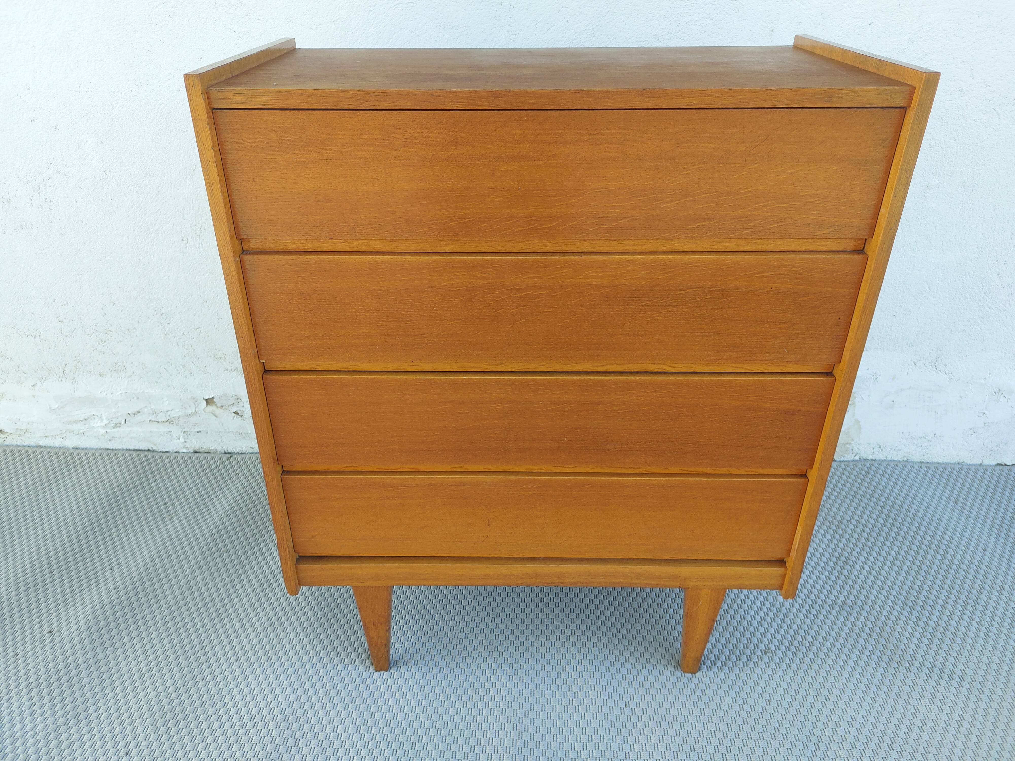 vintage chest of drawers, 60s-70s, "hidden" handles