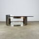 Kappa coffee table in steel and smoked glass, Maria Pergay style, 1970s.