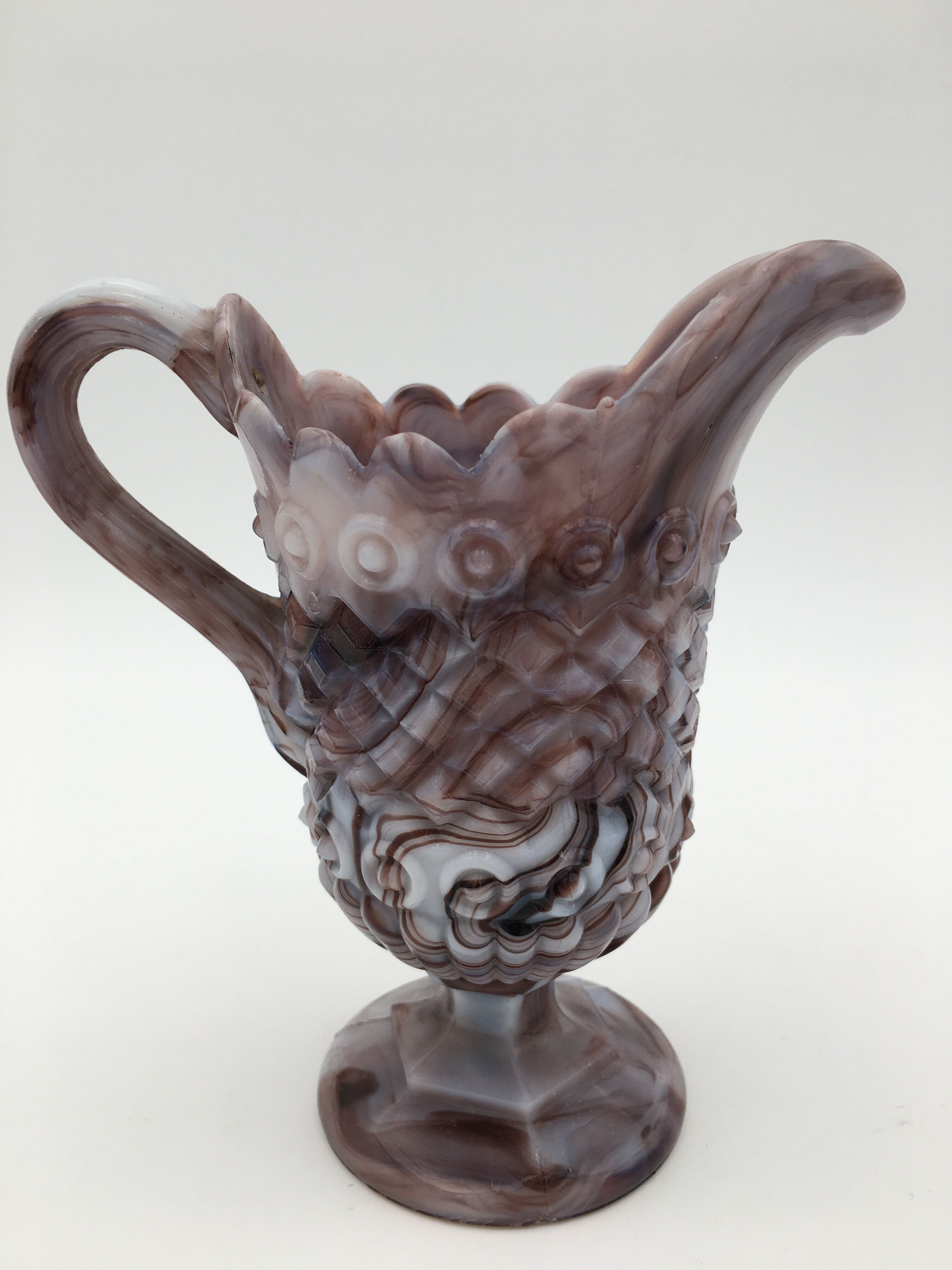 Old verse in marbled fair opaline, purple and white, Vallerysthal - Circa 1910