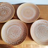 8 assiettes plates Niderviller Fauve