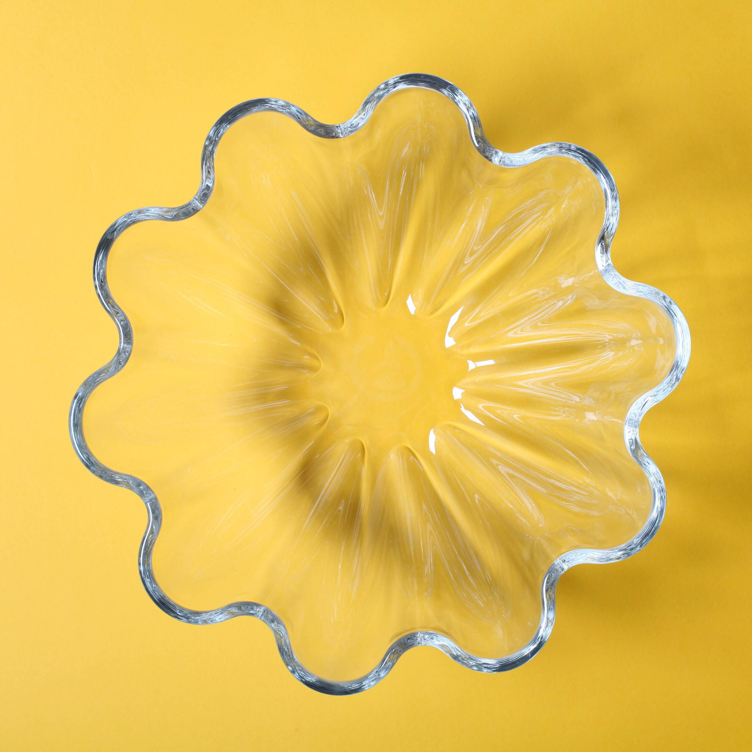Villeroy and BVoch Large Crystal Salad Bowl: Scalloped Neptun Design, 2000s