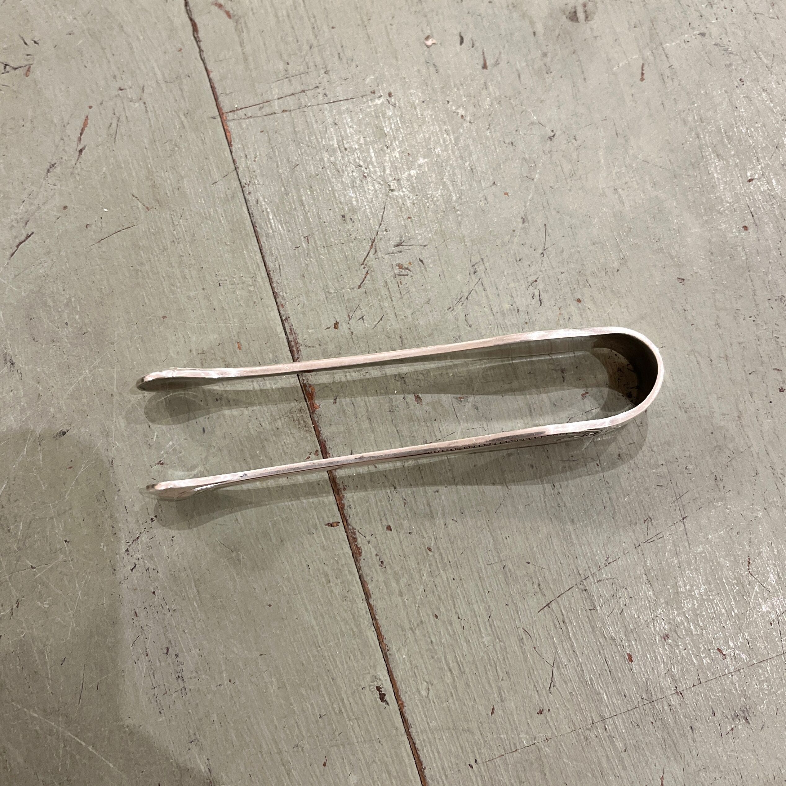 Christofle silver metal sugar tongs, Marly model