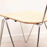 Mikado 1800 chair in beech and chrome by Kusch & Co