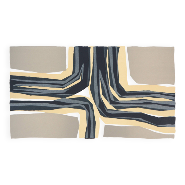 Raoul UBAC - Composition en beige - Lithographie signée — Beyit
