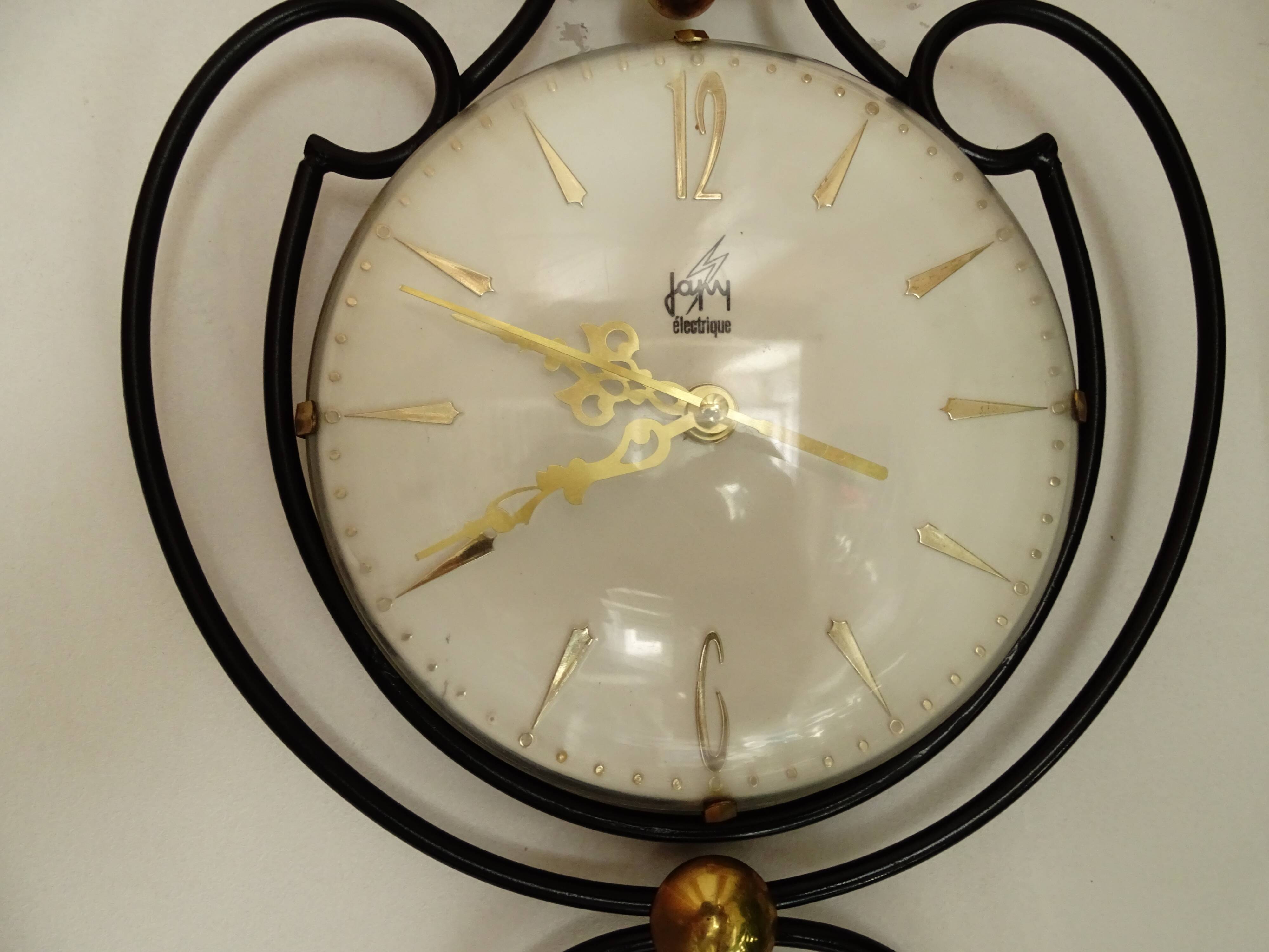 Japy vintage wrought iron clock pendule vintage top