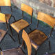 Lot de 6 chaises d'école industrielle école vintage