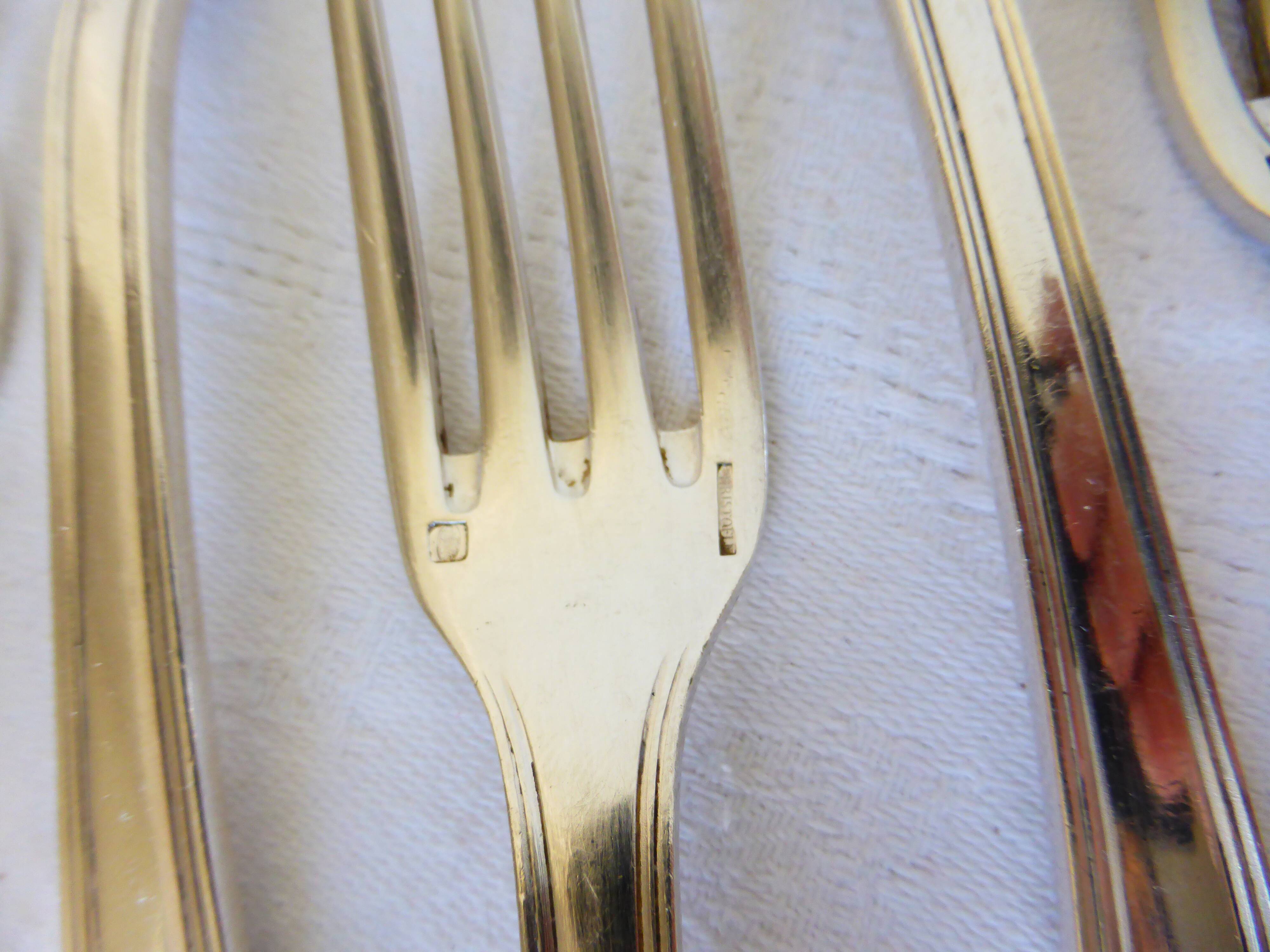 6 Christofle art deco style silver plated forks