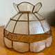 Vintage mother-of-pearl and brass pendant light