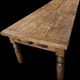 XXL coffee table in solid raw elm wood with 2 drawers, rustic antique.