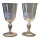 2 Verres a eau/Vin anciens à fines cotes - Cristal de Baccarat