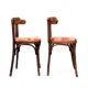 2 chaises bistrot avec galettes en velours