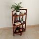 Étagère d' angle vintage bambou et rotin années 70