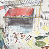 Landscape gouache canvas 1m