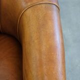 Sheepskin leather club chair