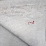 Old linen bedspread with small monogram rl