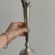 Vintage patinated metal soliflore vase