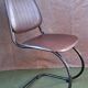 Metal and imitation leather sled-style office chair, 1970s