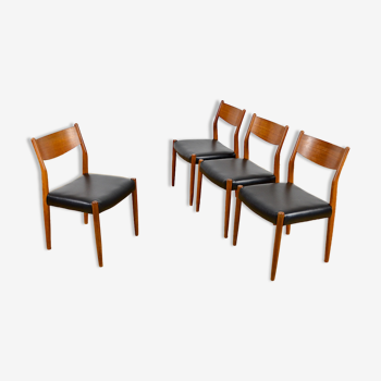 Suite de 4 Chaises Scandinave Fristho Franeker Teck & Skai 1960