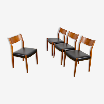 Suite of 4 Scandinavian Chairs Fristho Franeker Teck & Skai 1960