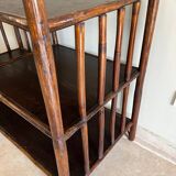 Brown rattan console shelf