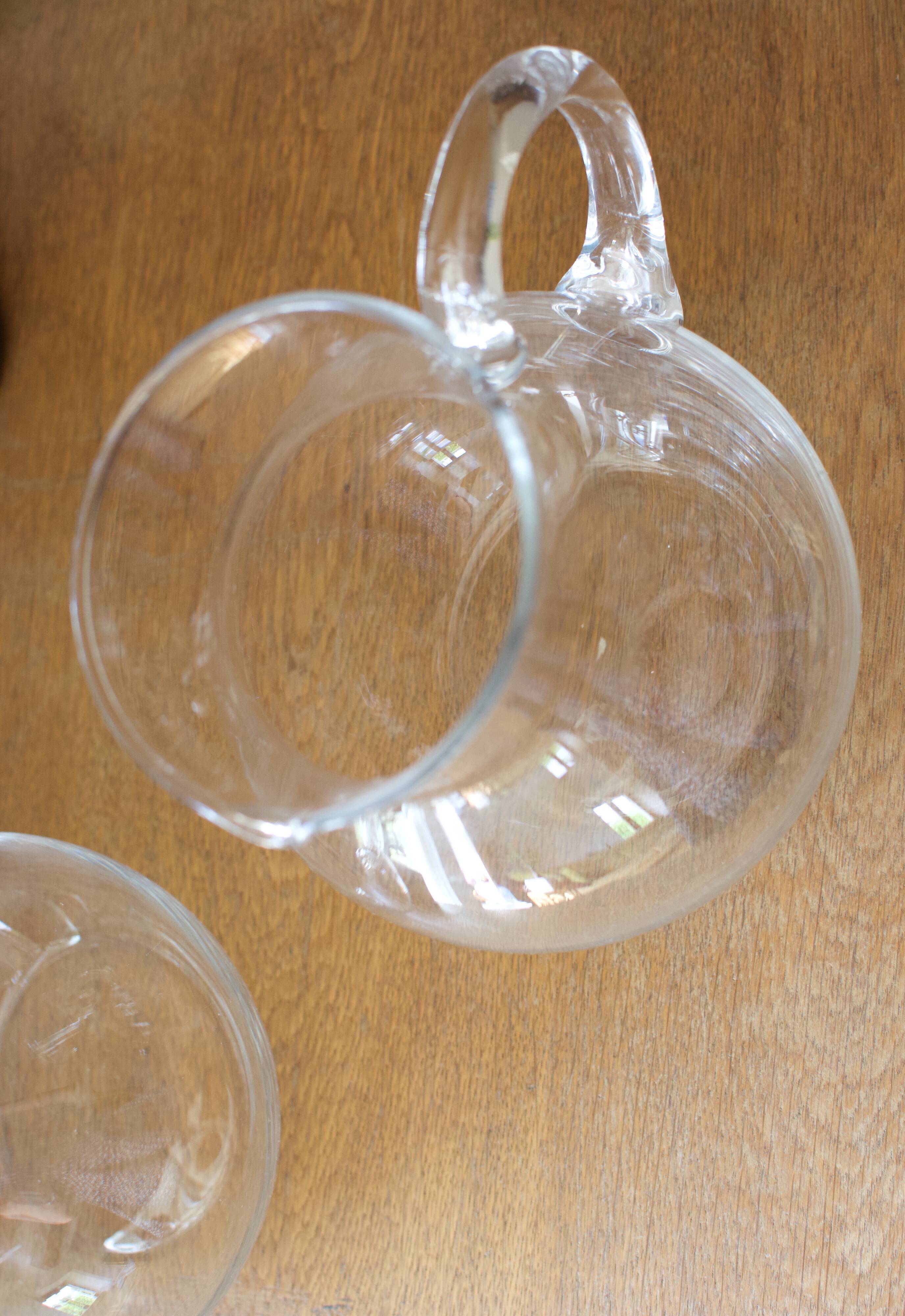 Pair of Orangeade pitcher in blown glass
