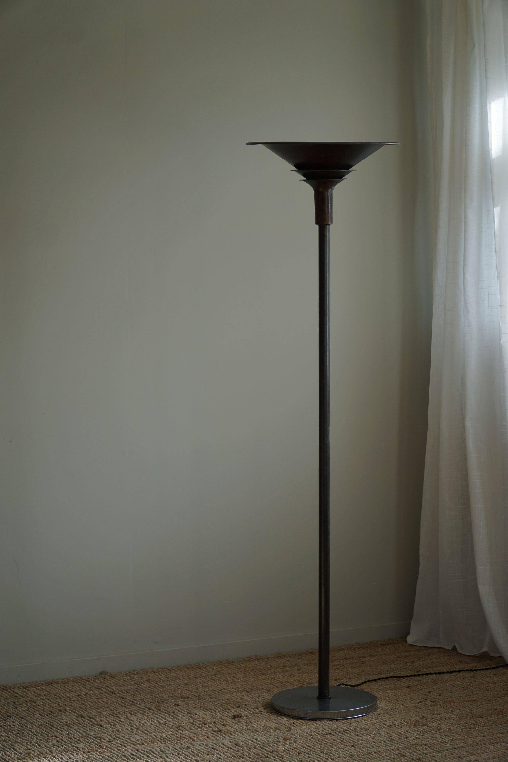 Danish Art Deco floor lamp by Louis Poulsen, model "A-Lamp", 1930s.