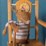 Doll high chair in wood – 1970s, foldable and on wheels