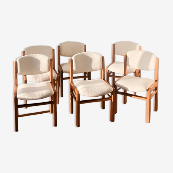 6 chaises en orme entièrement restaurées