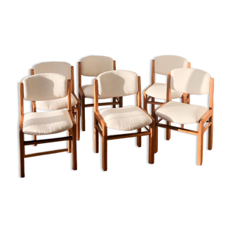 6 chaises en orme entièrement restaurées