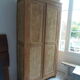 Vintage Parisian wardrobe 2 doors raw wood