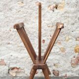 Vintage brutalist wooden magazine rack, magazine holder, newspaper, magazine.