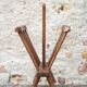 Vintage brutalist wooden magazine rack, magazine holder, newspaper, magazine.