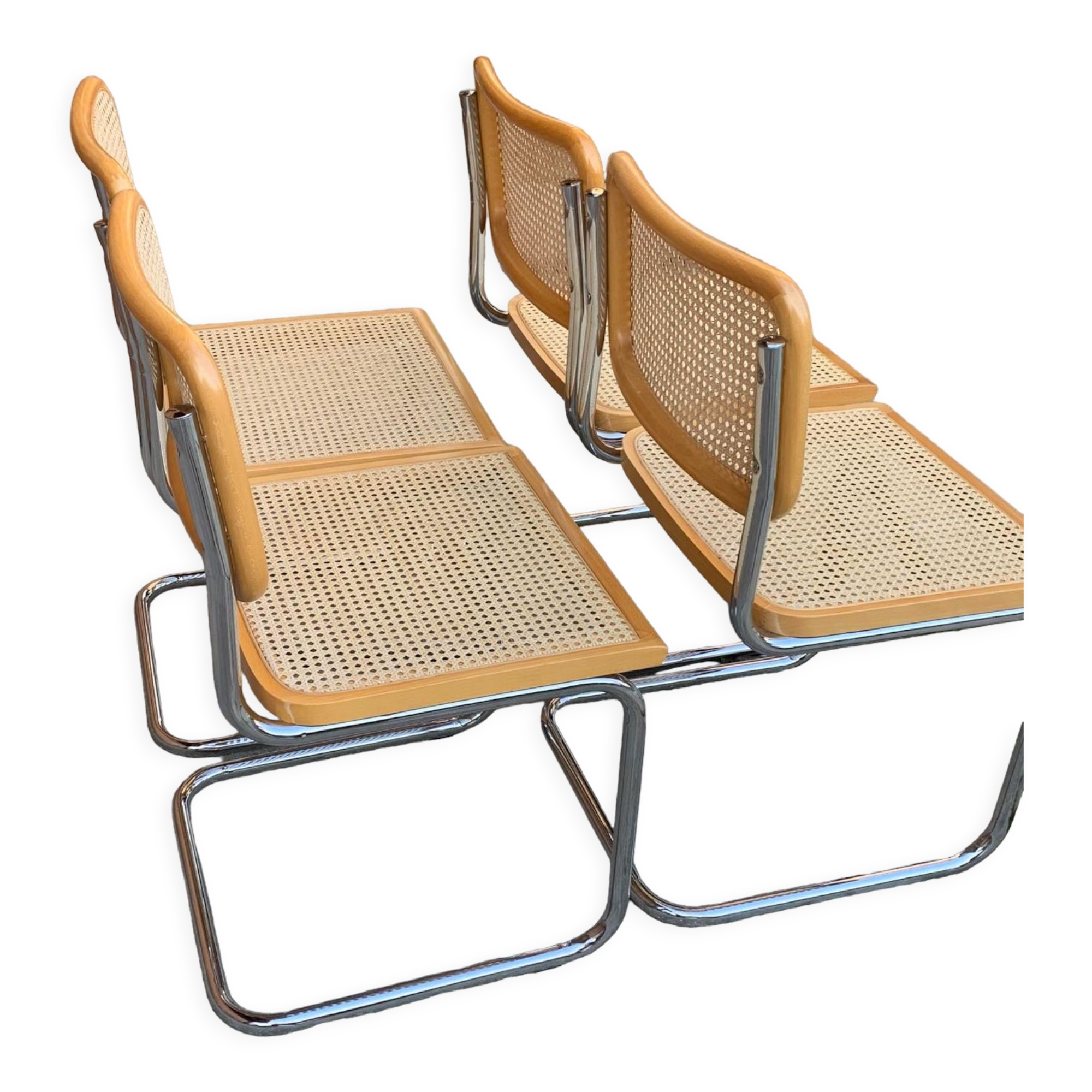 Set of 4 Cesca chairs, Italy 1970s