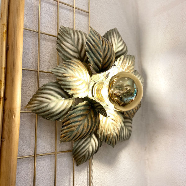 Sconce flower green and gold leaves