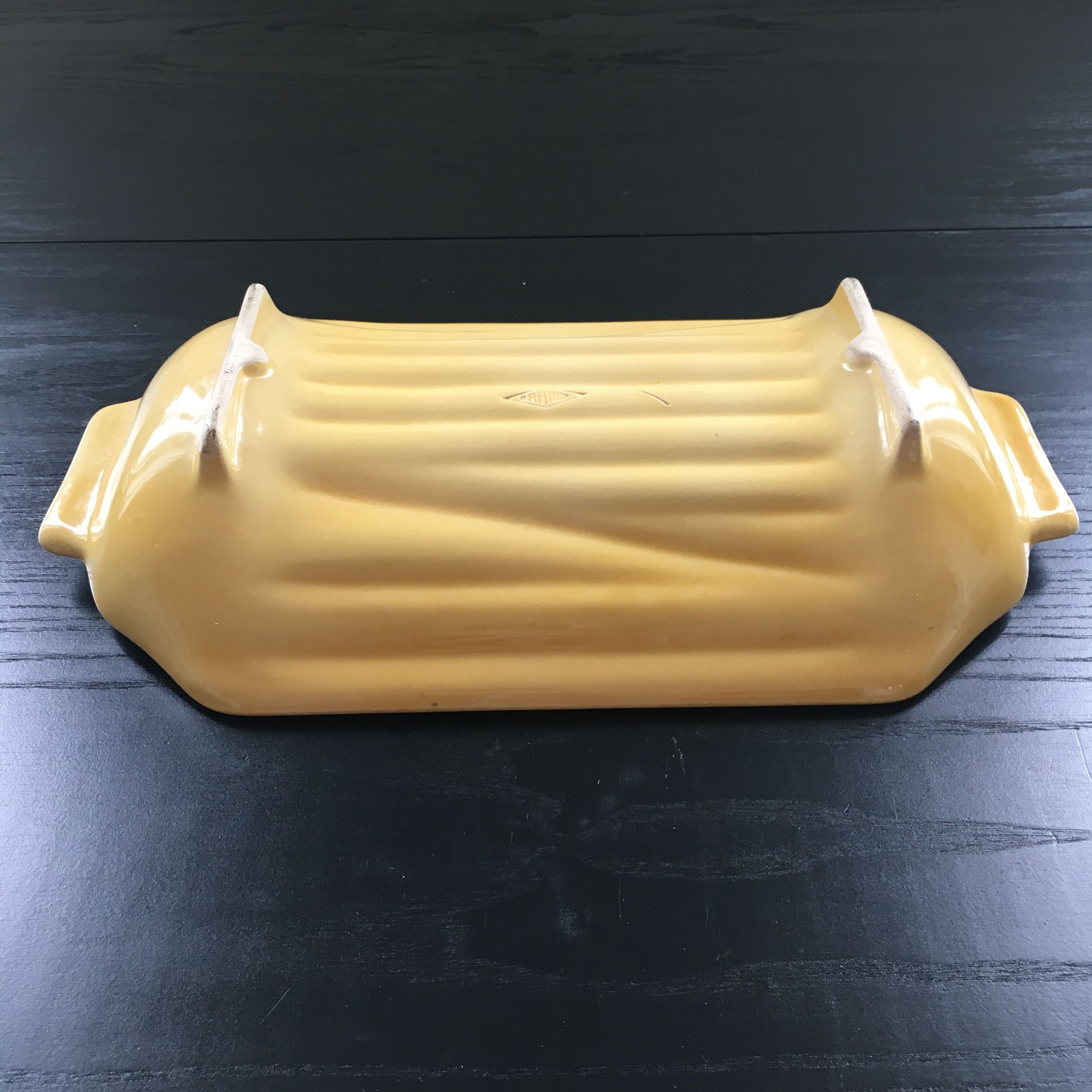 Asparagus dish in slipware