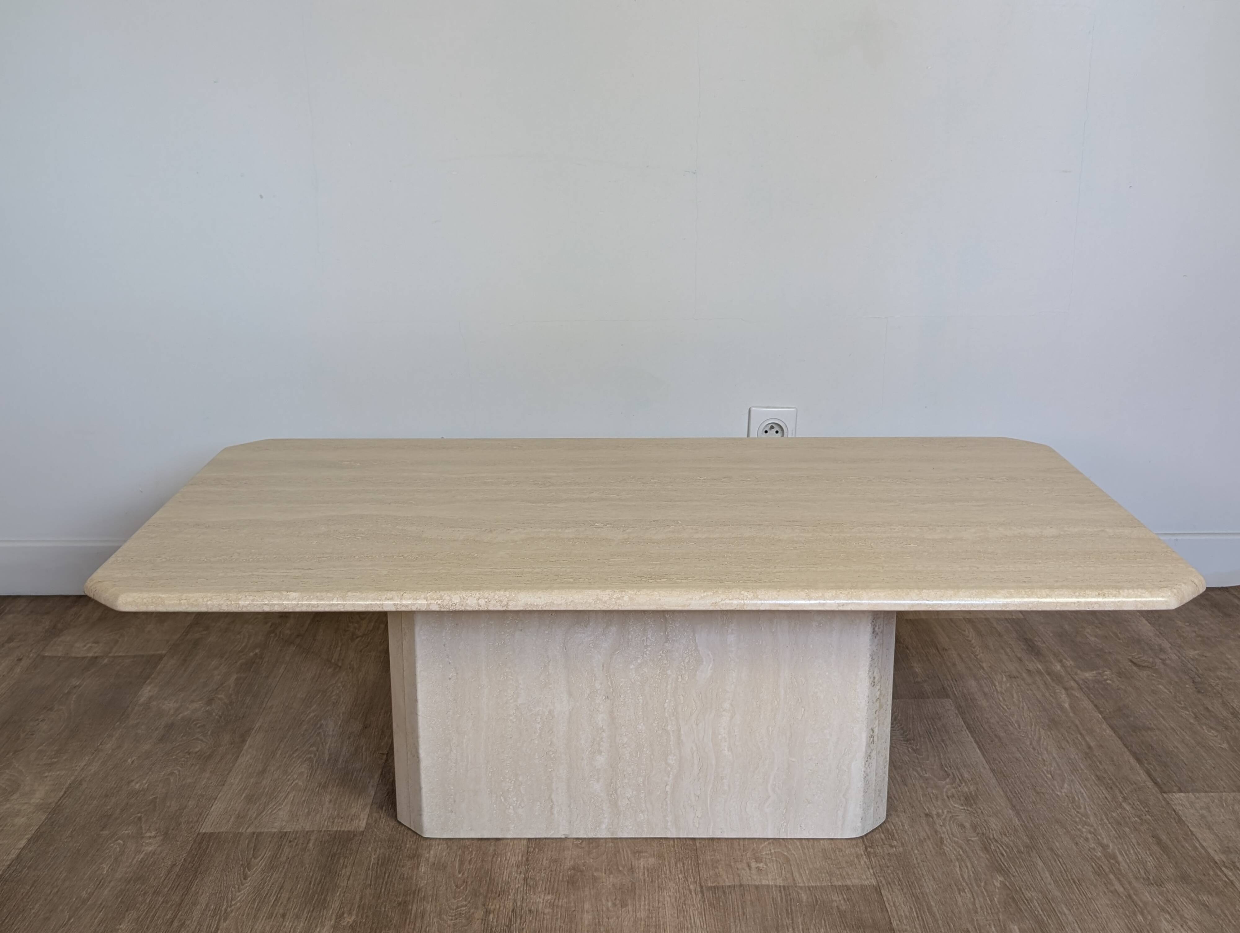 Travertine coffee table