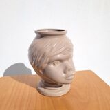 Ceramic face cachepot vase