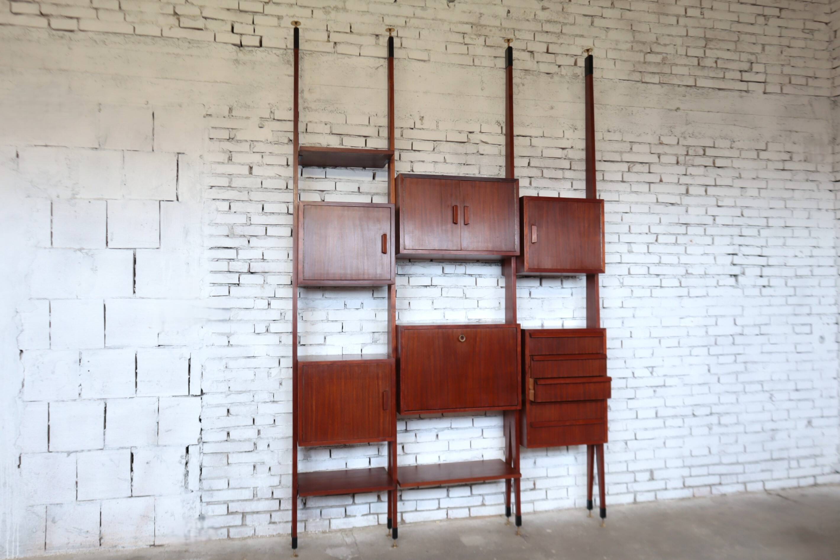 mid-century Italian Wall Unit & Bookcase, 1950s