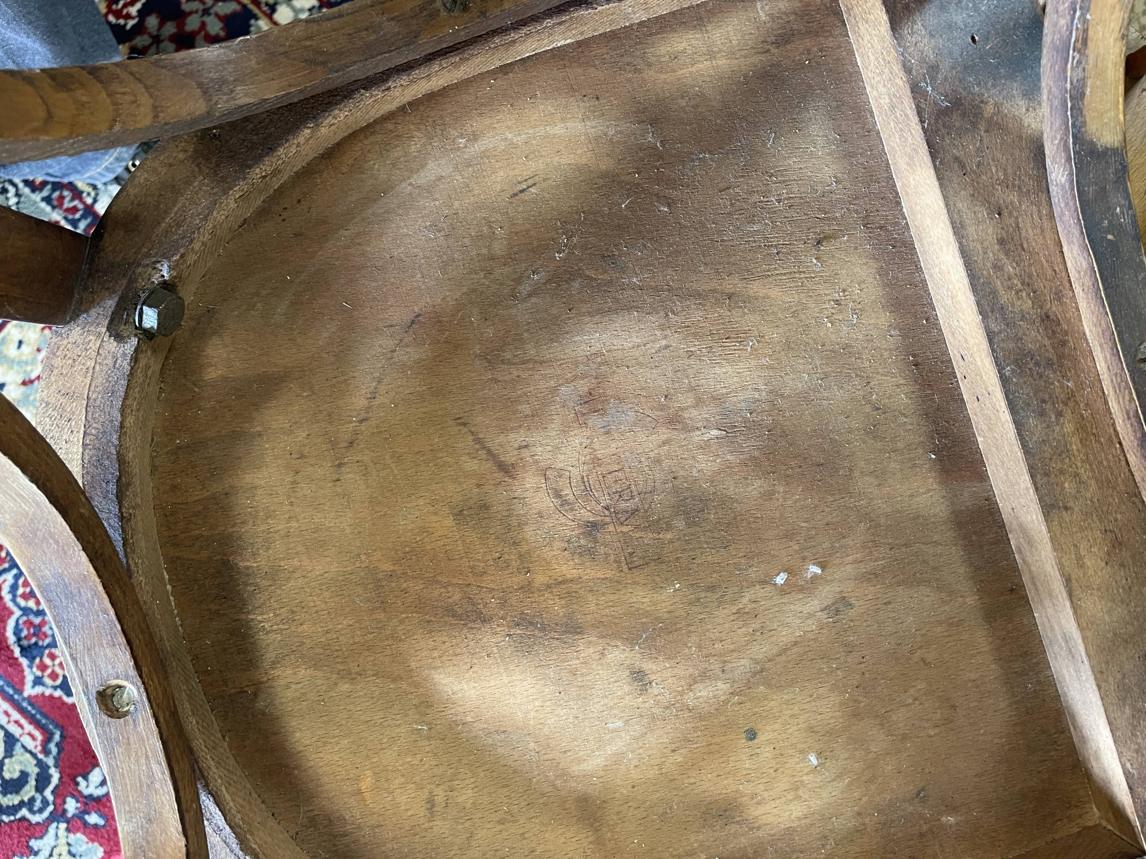 Set 4 vintage mismatched bistro chairs 50