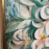 Mid Century Swedish Oil on Canvas – “White Lilies” by Torsten Hult