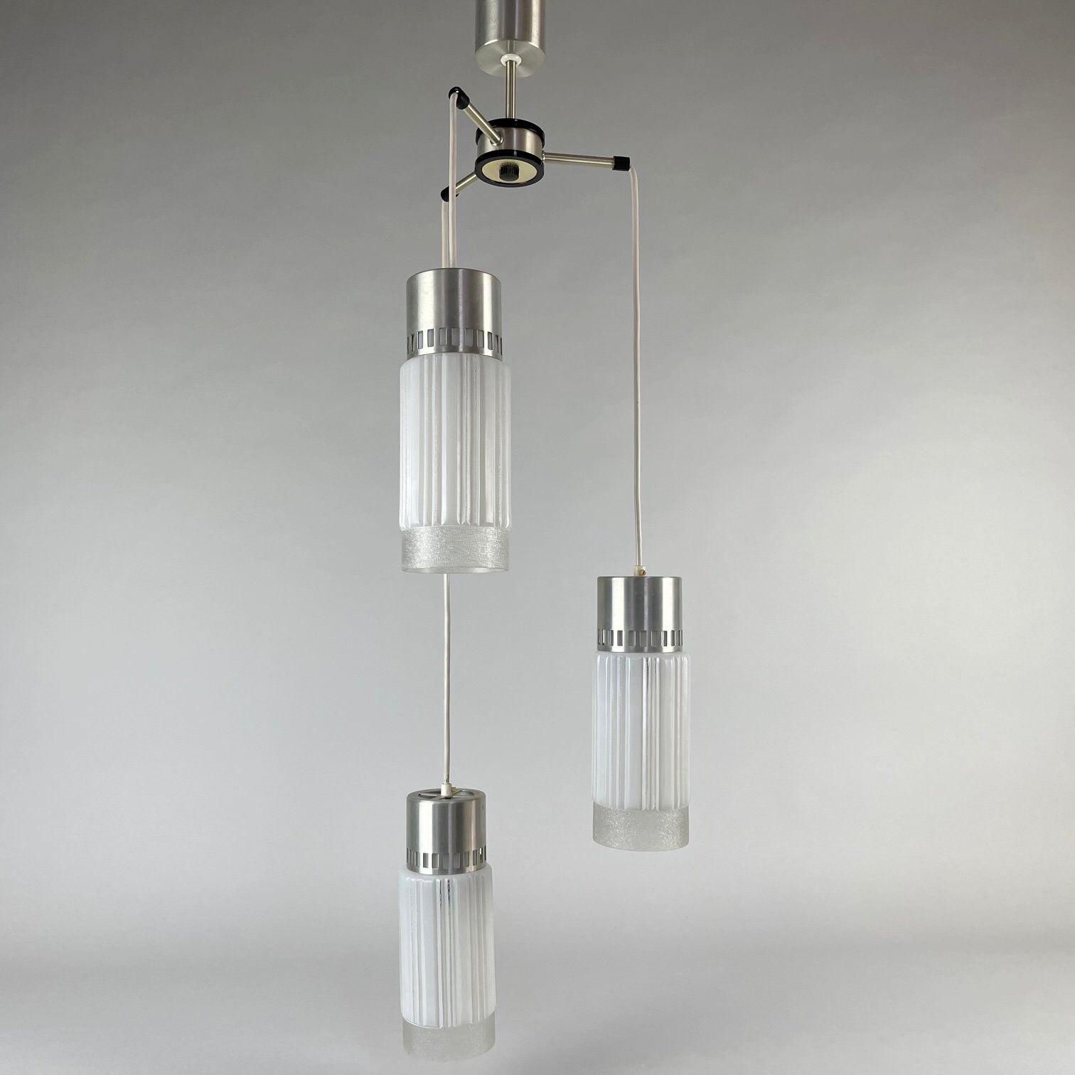Mid Century Long Chandelier, Czechoslovakia, 1970's